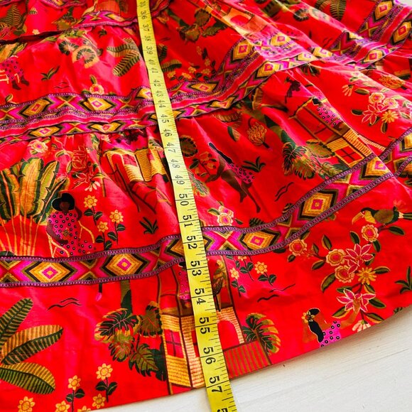 FARM RIO Womens Sz M Red Secret Garden Organic Cotton Maxi Dress - Picture 13 of 16